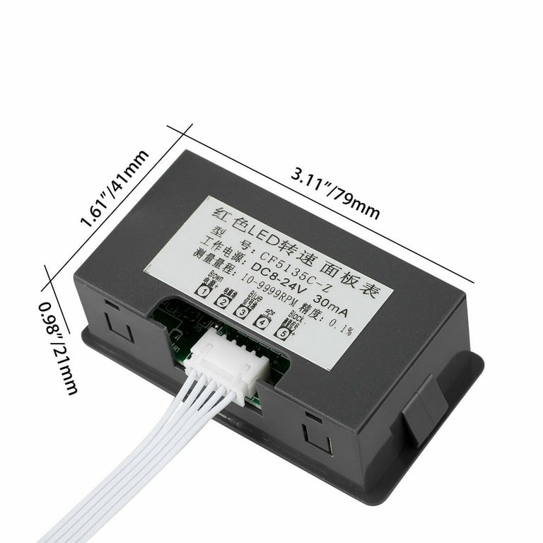 4 Digital LED Tachometer RPM Speed Meter & Hall Proximity Switch Sensor NPN